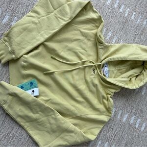 *NWT* Off-White Stamp Cropped Hoodie in Light Green; size S